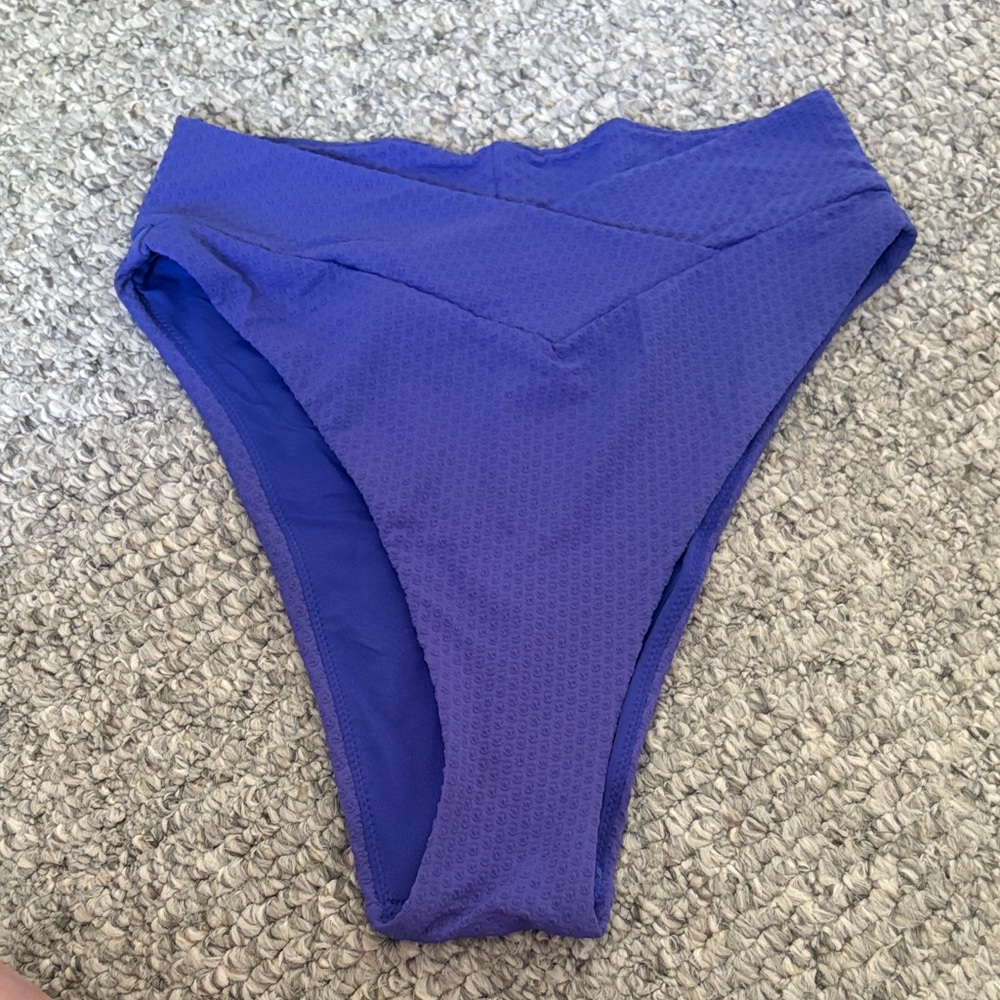aerie High-Waist Swim Bottom in Deep Violet